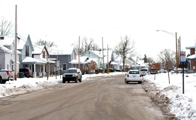 Historic Dickerson Landing Neighborhood - winter scene