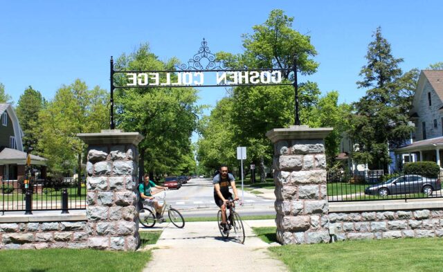 Parkside Neighborhood - Goshen College entrance Parkside Neighborhood - Goshen College entrance