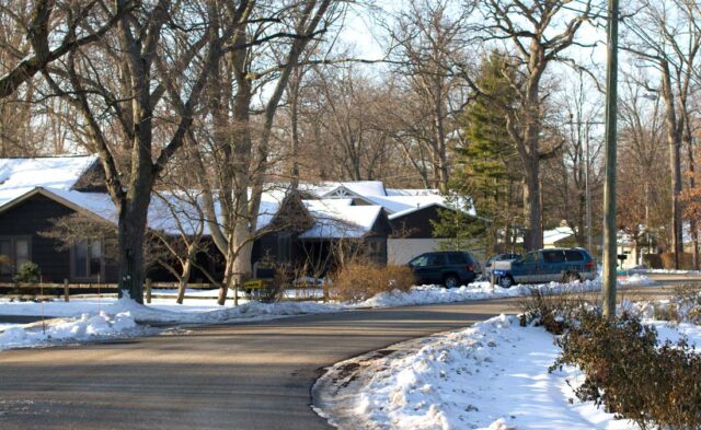 Historic Racemere Peninsula Neighborhood - winter scene